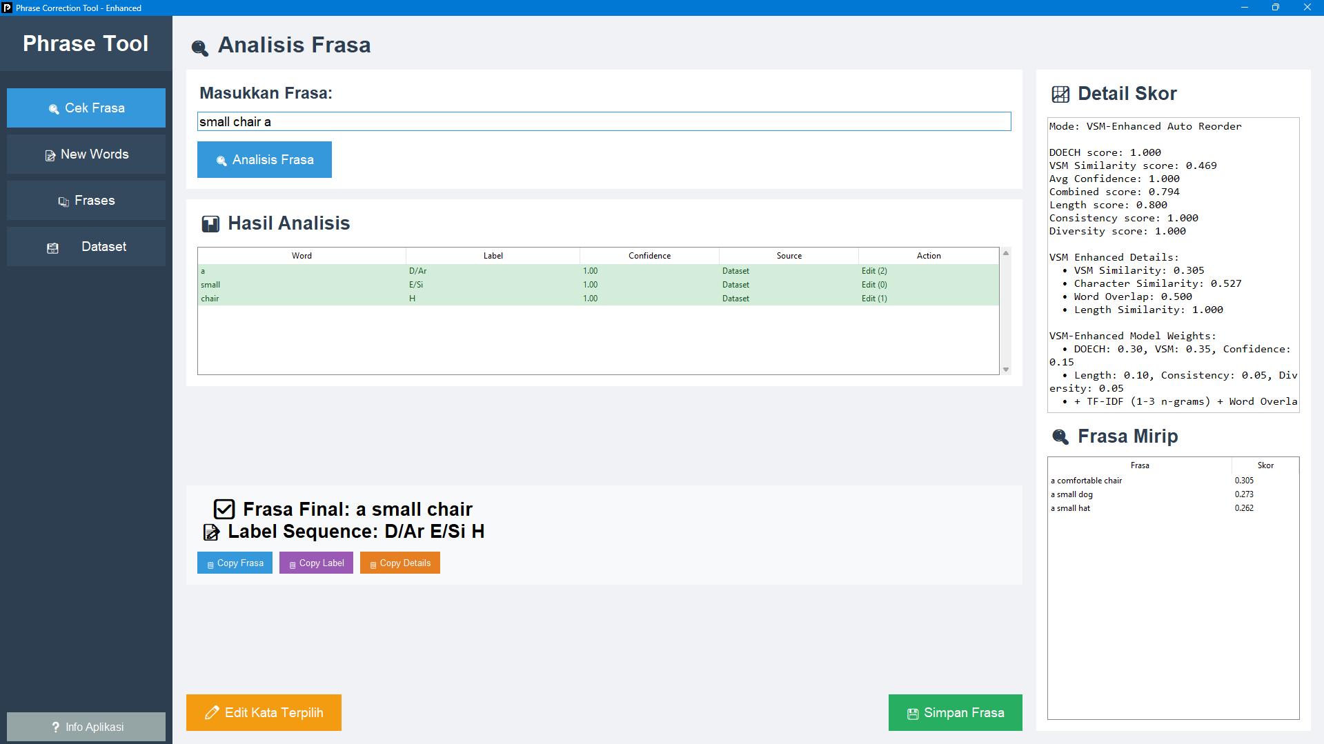Aplikasi Cek Frasa Otomatis
