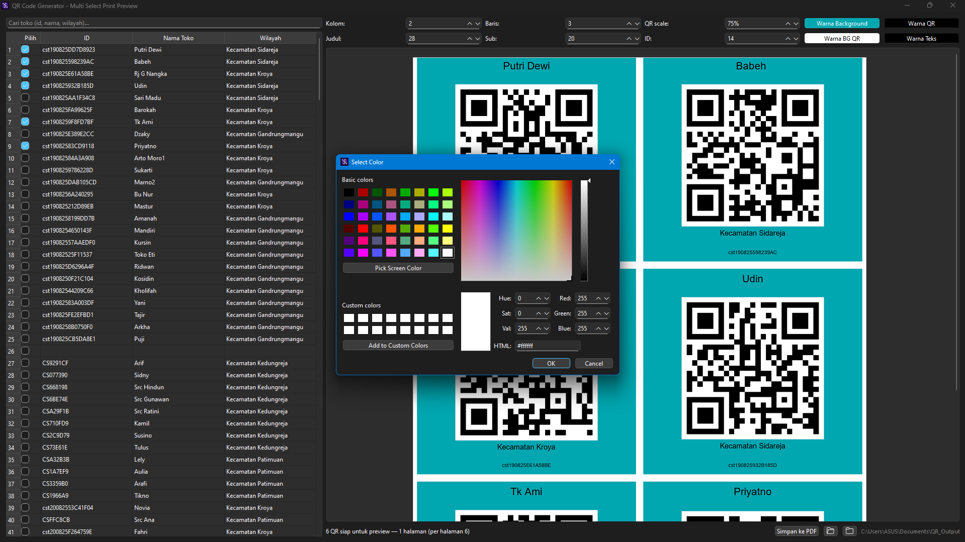 Custom Generate QRCode Otomatis